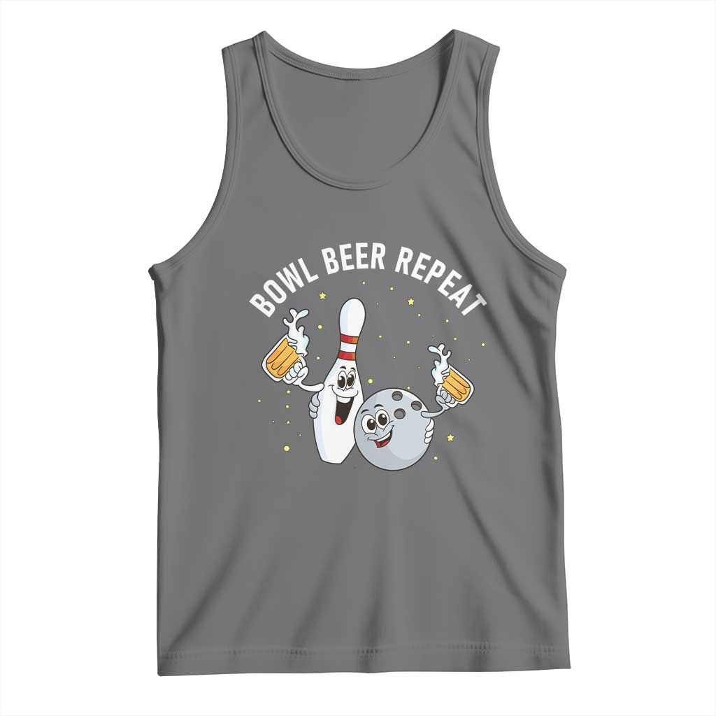 Funny Bowling Beer Lover Gift Tank Top Bowl Beer Repeat - Wonder Print Shop