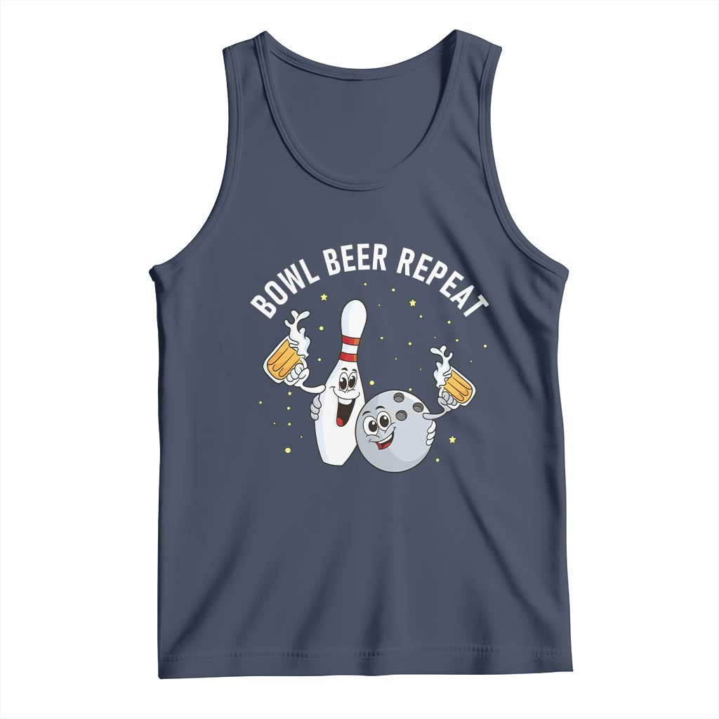 Funny Bowling Beer Lover Gift Tank Top Bowl Beer Repeat - Wonder Print Shop
