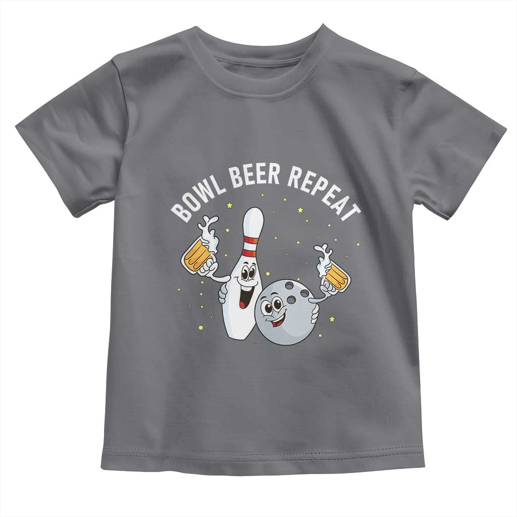 Funny Bowling Beer Lover Gift Toddler T Shirt Bowl Beer Repeat - Wonder Print Shop