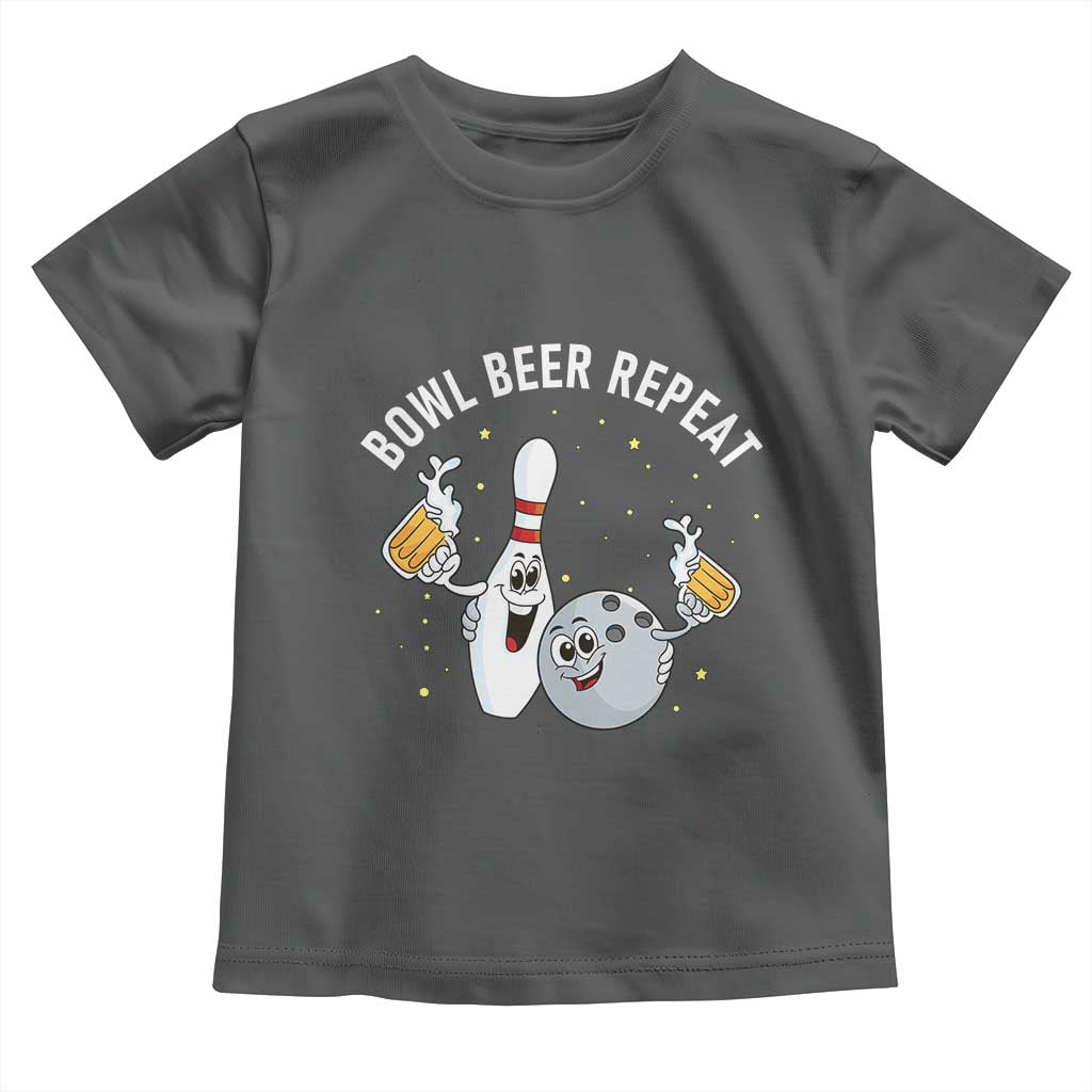 Funny Bowling Beer Lover Gift Toddler T Shirt Bowl Beer Repeat - Wonder Print Shop