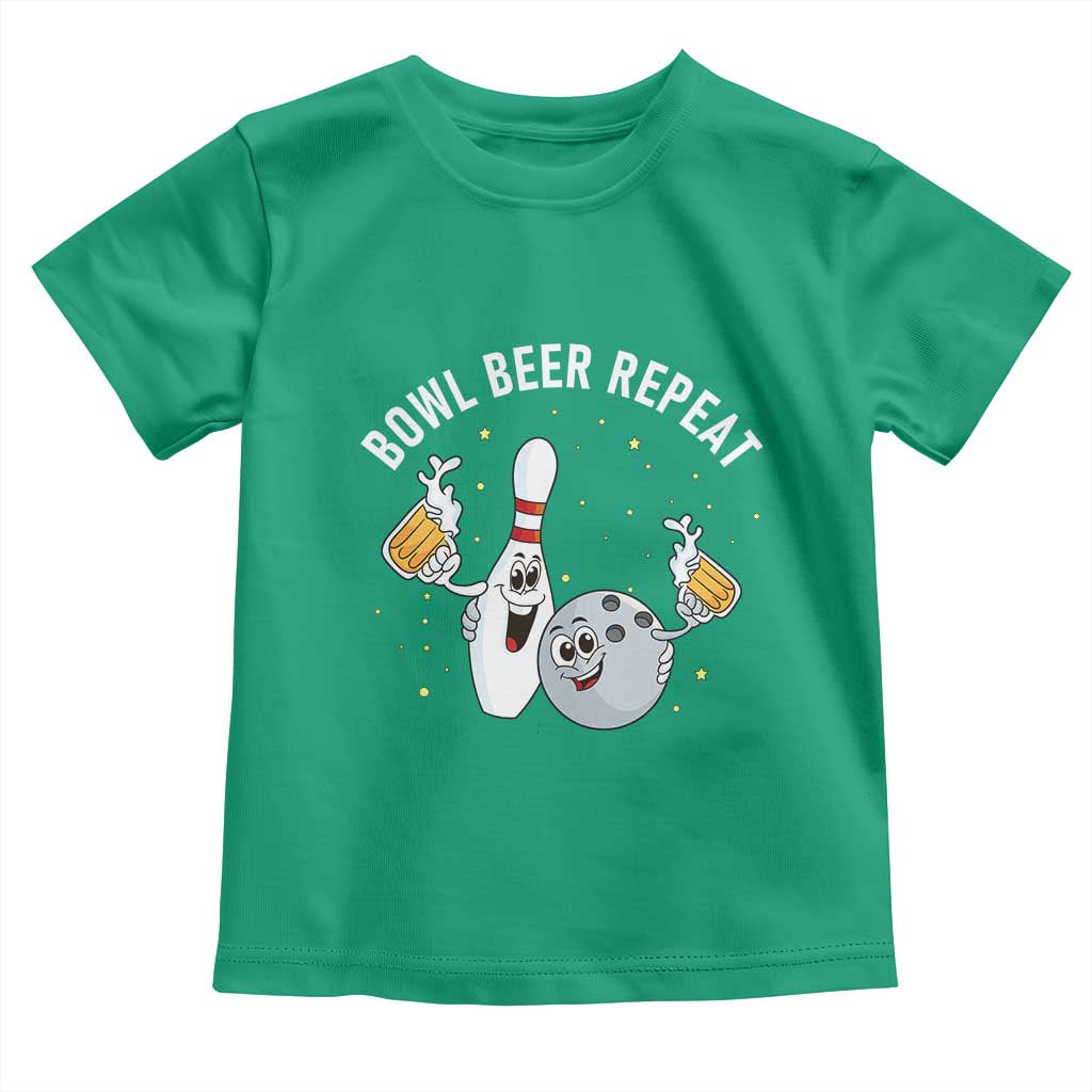 Funny Bowling Beer Lover Gift Toddler T Shirt Bowl Beer Repeat - Wonder Print Shop