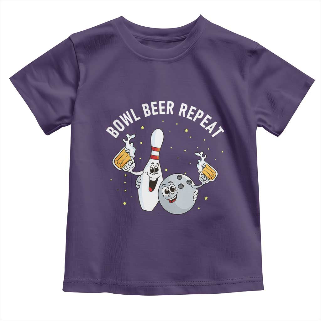 Funny Bowling Beer Lover Gift Toddler T Shirt Bowl Beer Repeat - Wonder Print Shop
