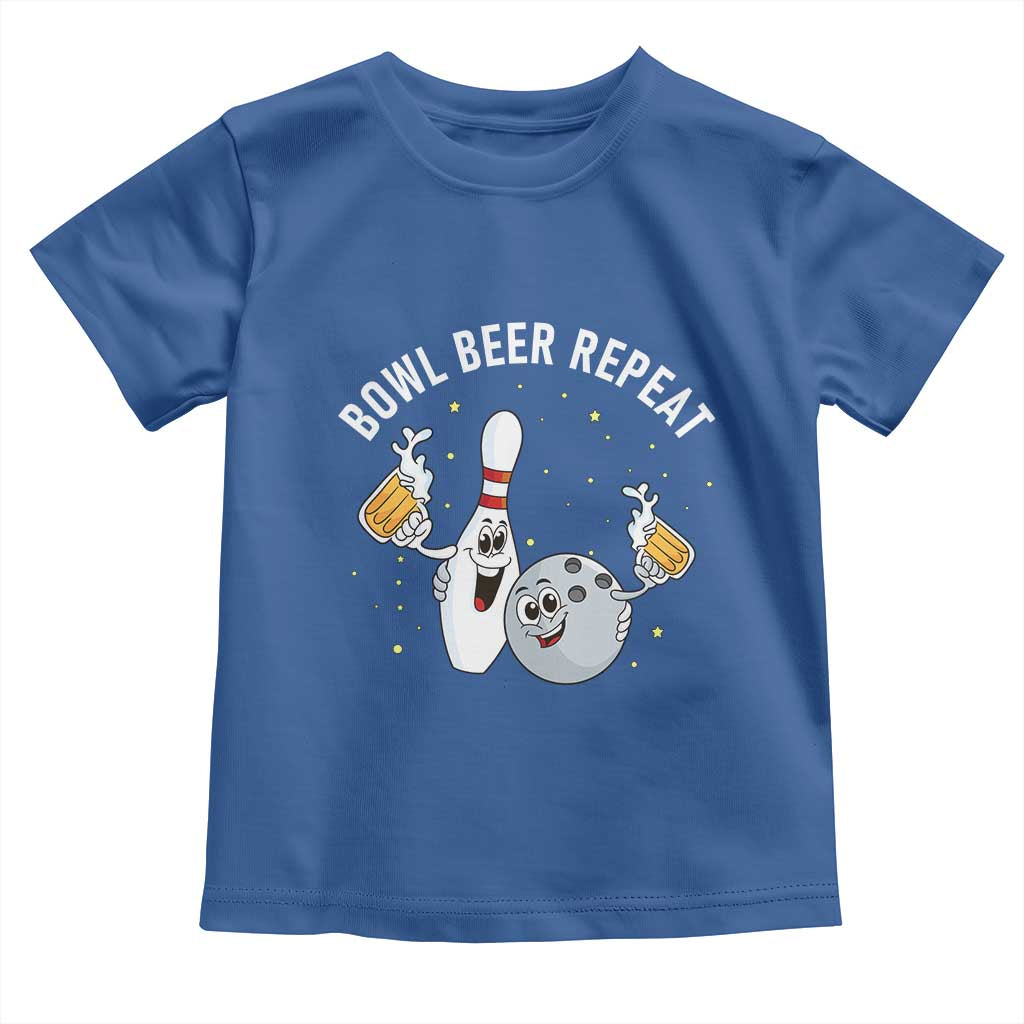 Funny Bowling Beer Lover Gift Toddler T Shirt Bowl Beer Repeat - Wonder Print Shop