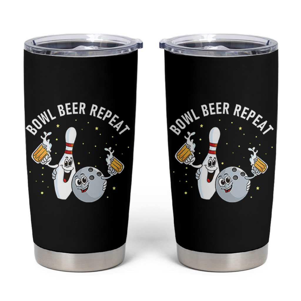 Funny Bowling Beer Lover Gift Tumbler Cup Bowl Beer Repeat - Wonder Print Shop