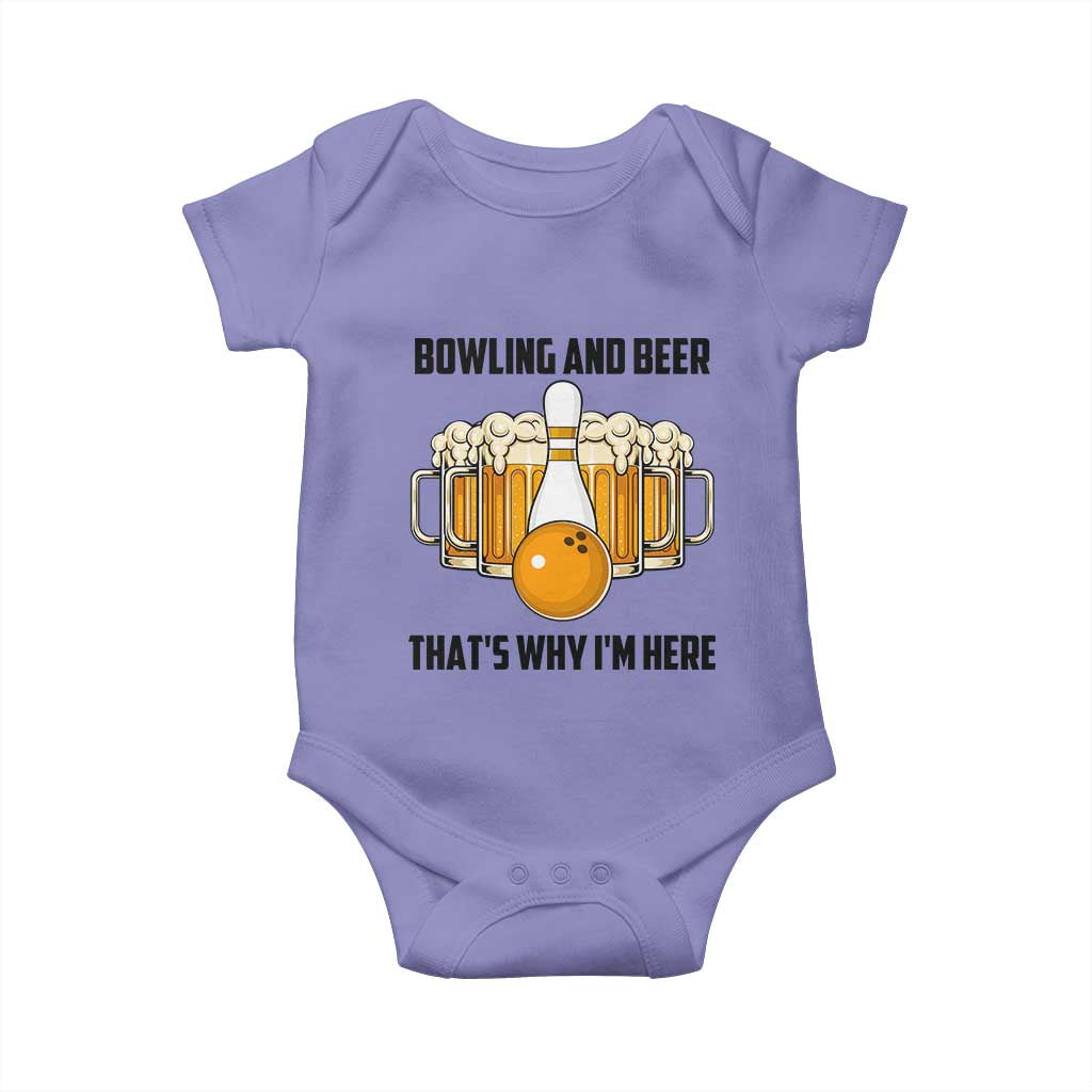 Bowling And Beer That's Why I'm Here Baby Onesie Drinking Bowling Gift - Wonder Print Shop
