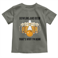 Bowling And Beer That's Why I'm Here Toddler T Shirt Drinking Bowling Gift - Wonder Print Shop