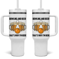 Bowling And Beer That's Why I'm Here Tumbler With Handle Drinking Bowling Gift - Wonder Print Shop