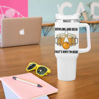 Bowling And Beer That's Why I'm Here Tumbler With Handle Drinking Bowling Gift - Wonder Print Shop