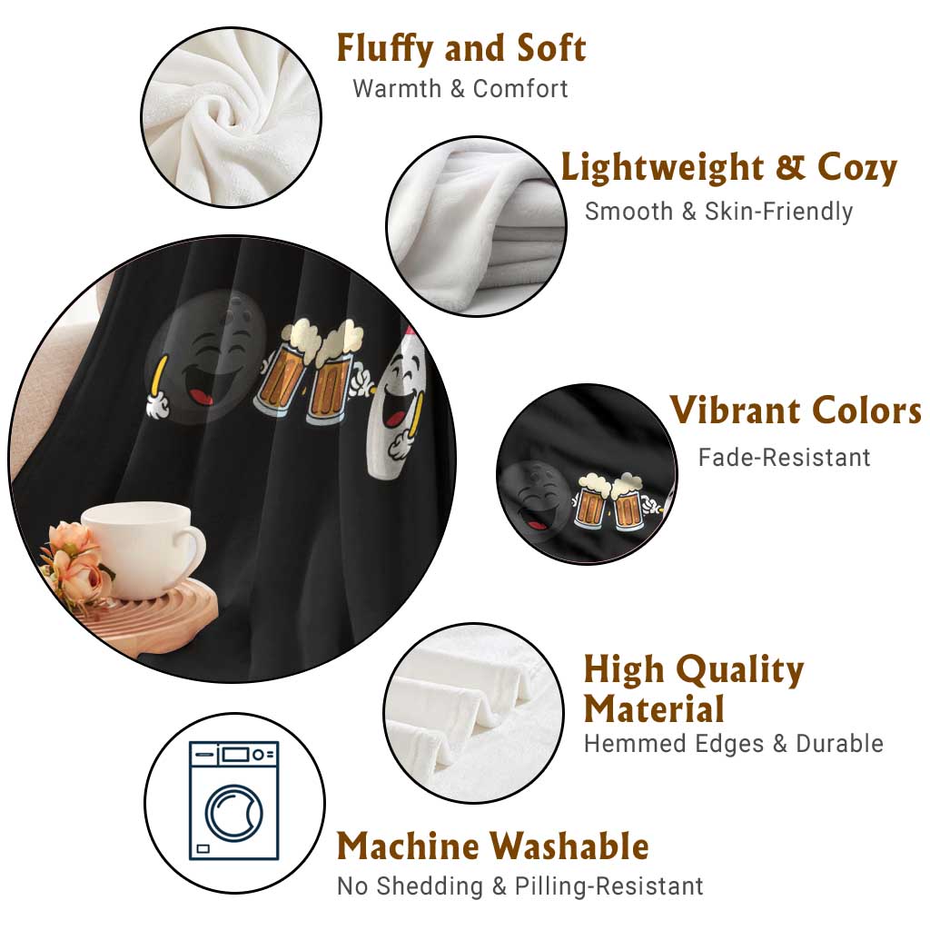 Funny Bowling And Beer Lover Gift Throw Blanket - Wonder Print Shop