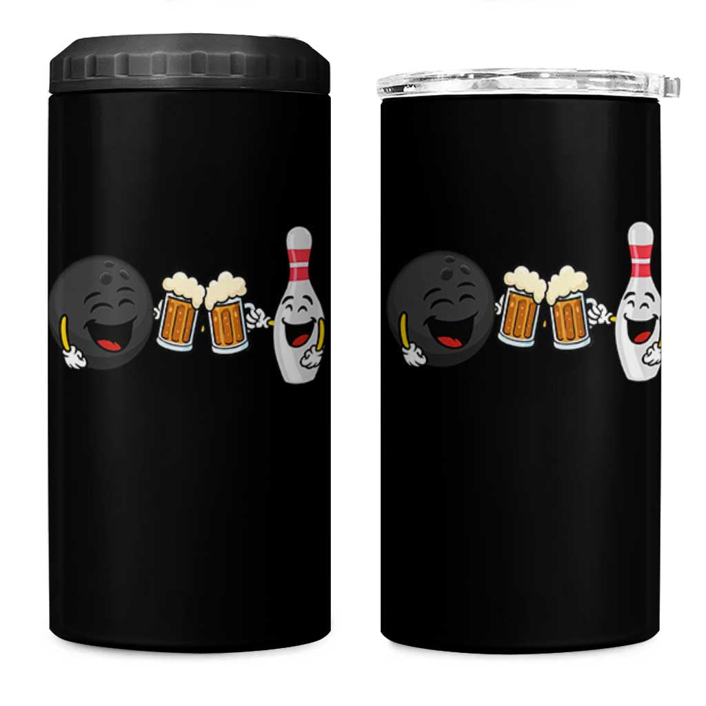 Funny Bowling And Beer Lover Gift 4 in 1 Can Cooler Tumbler - Wonder Print Shop