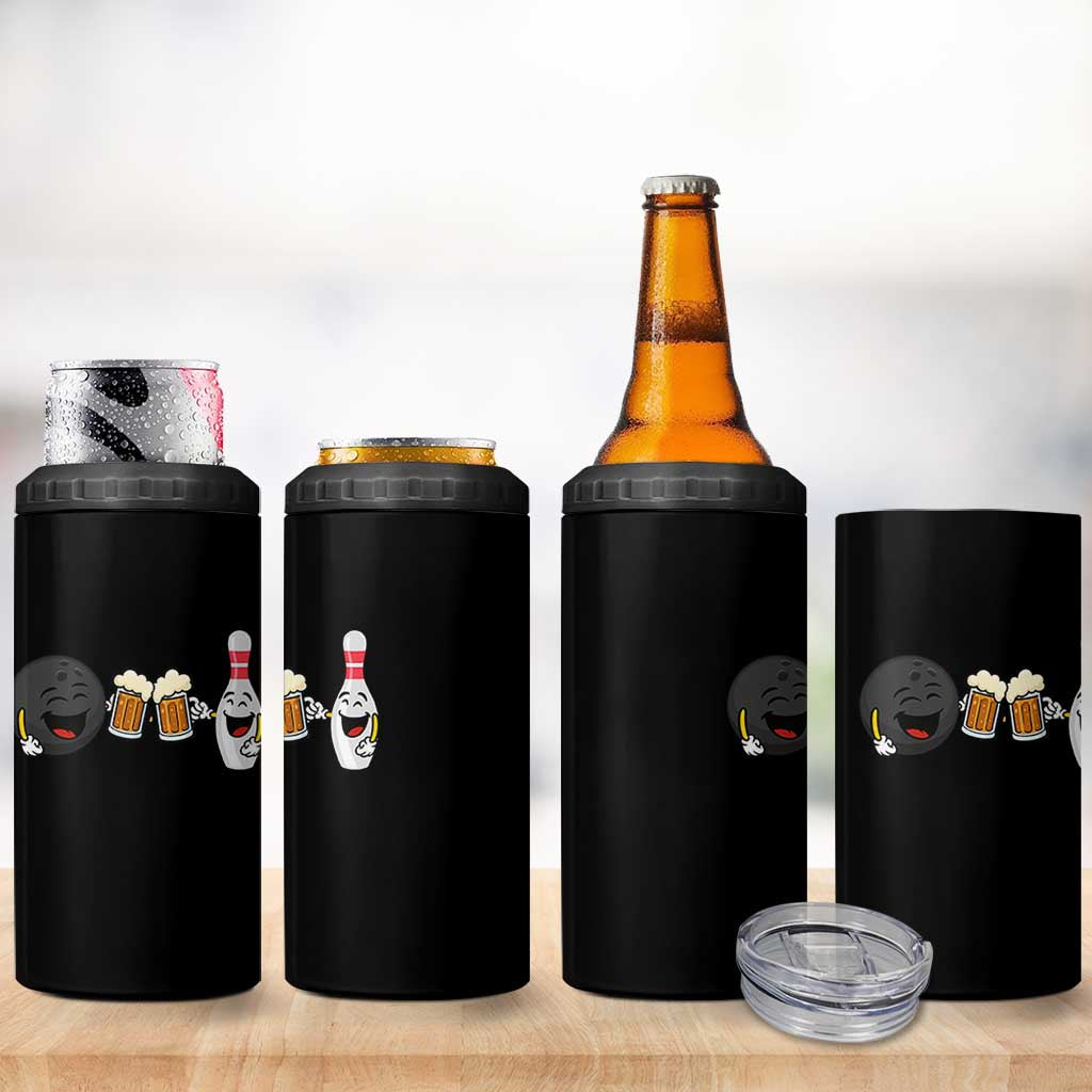 Funny Bowling And Beer Lover Gift 4 in 1 Can Cooler Tumbler - Wonder Print Shop