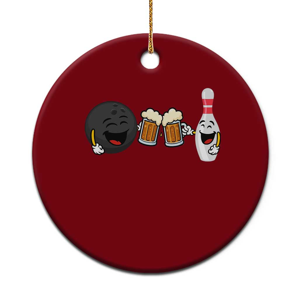 Funny Bowling And Beer Lover Gift Ceramic Ornament - Wonder Print Shop