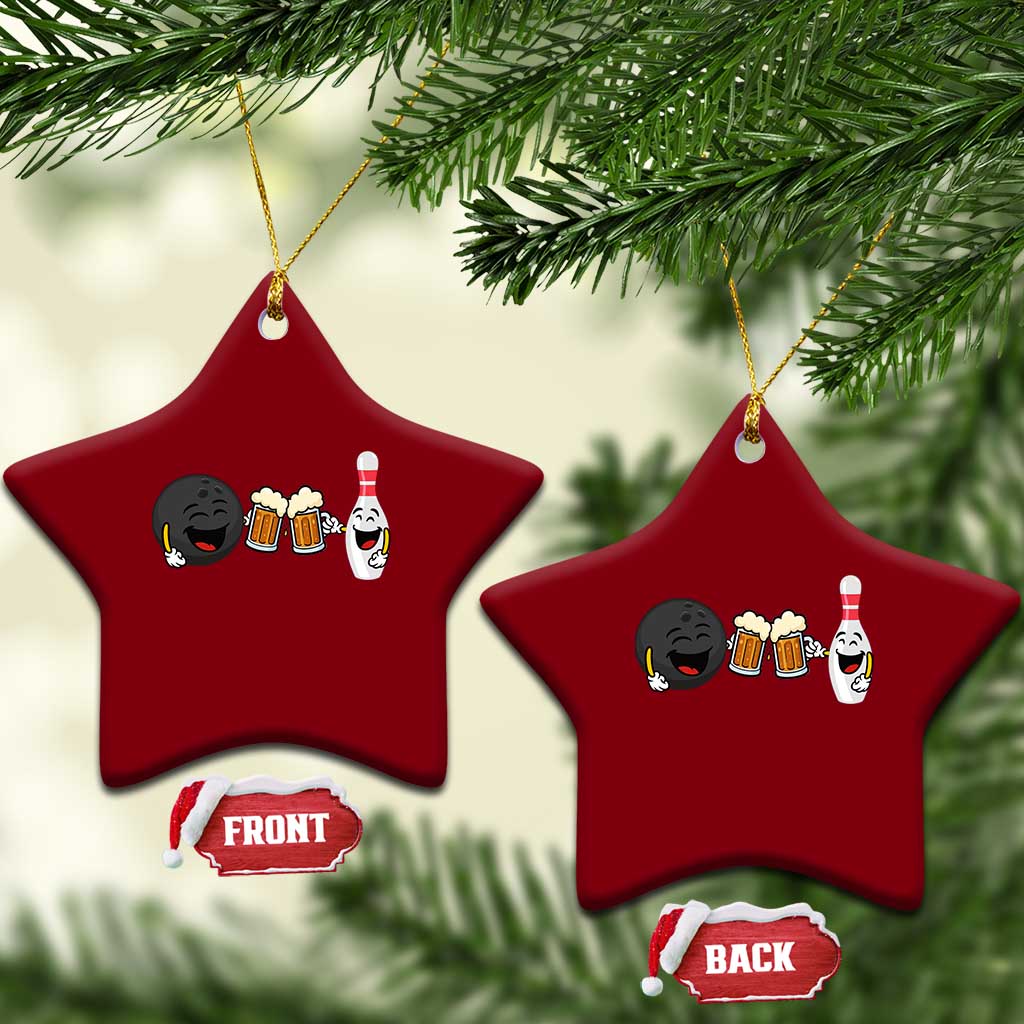 Funny Bowling And Beer Lover Gift Ceramic Ornament - Wonder Print Shop