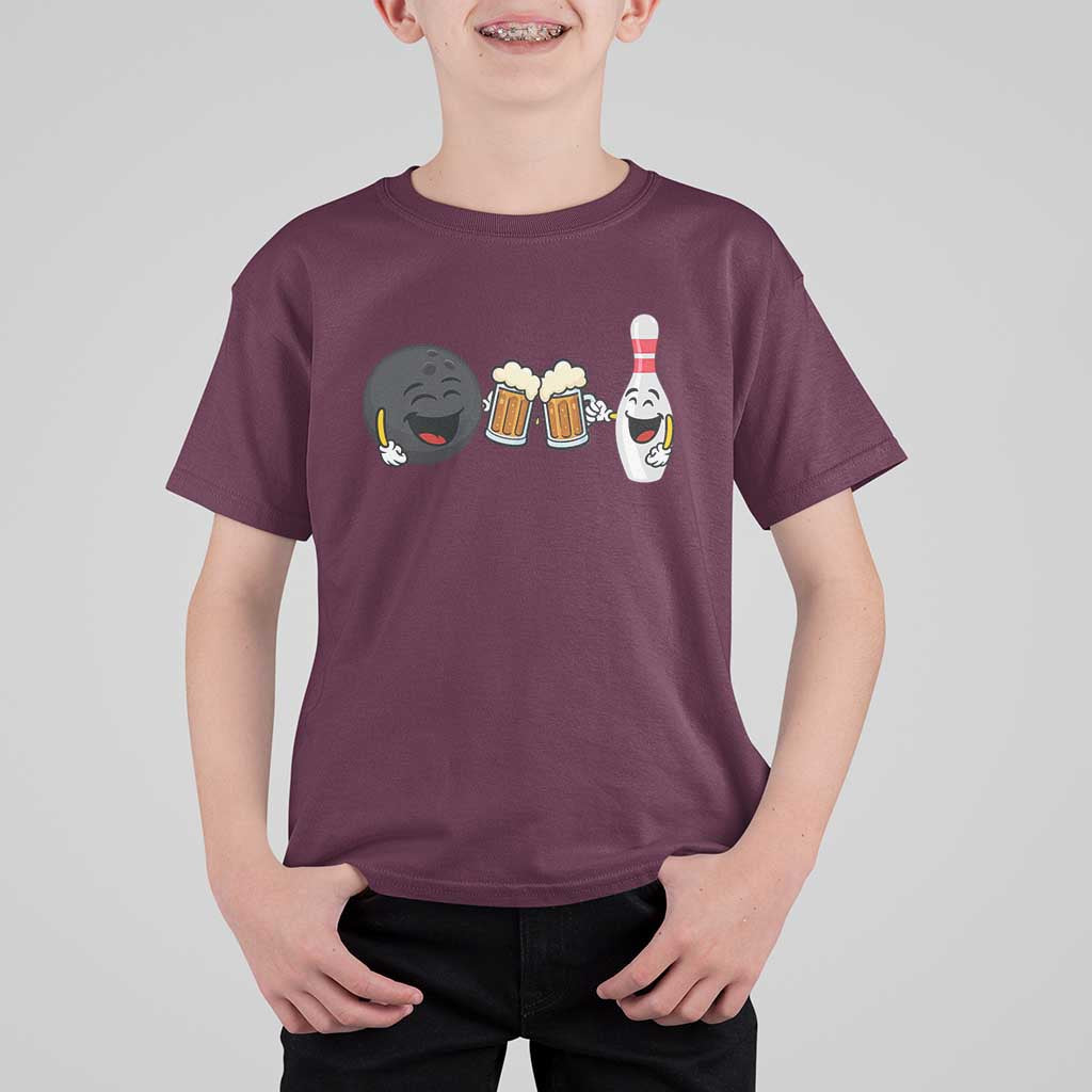 Funny Bowling And Beer Lover Gift T Shirt For Kid - Wonder Print Shop