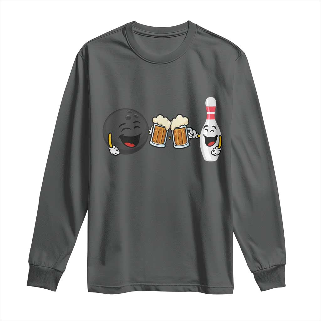 Funny Bowling And Beer Lover Gift Long Sleeve Shirt - Wonder Print Shop