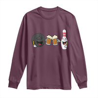 Funny Bowling And Beer Lover Gift Long Sleeve Shirt - Wonder Print Shop