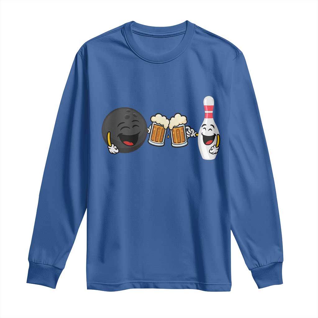Funny Bowling And Beer Lover Gift Long Sleeve Shirt - Wonder Print Shop