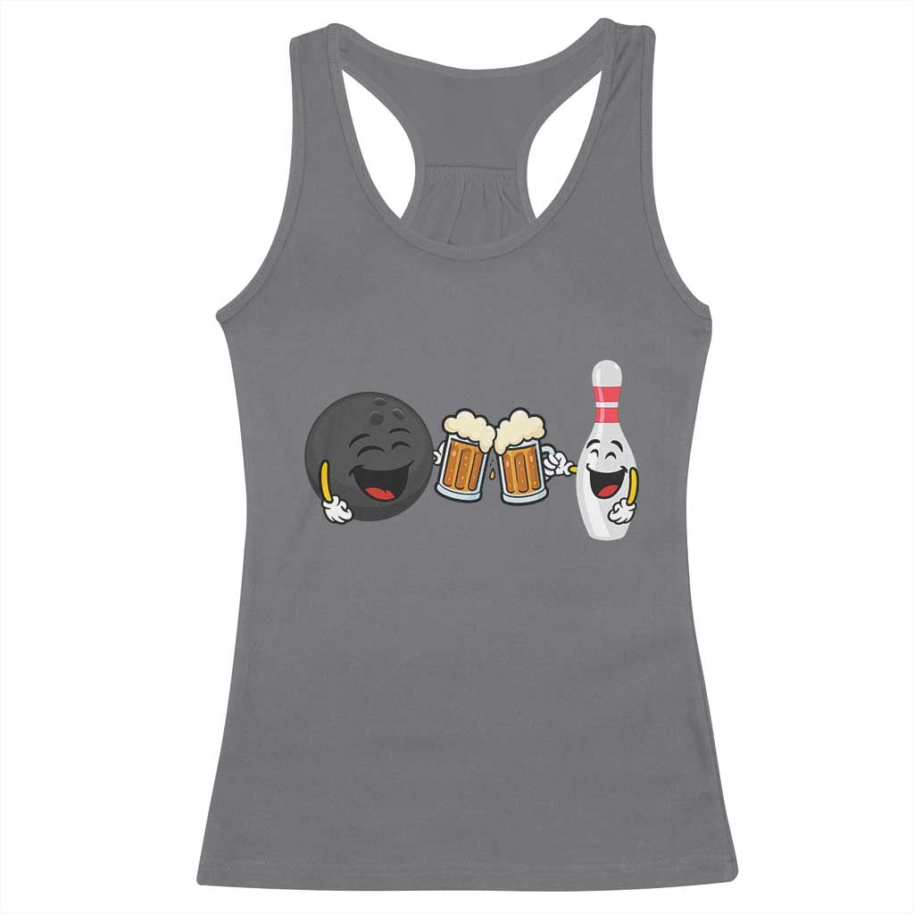 Funny Bowling And Beer Lover Gift Racerback Tank Top - Wonder Print Shop