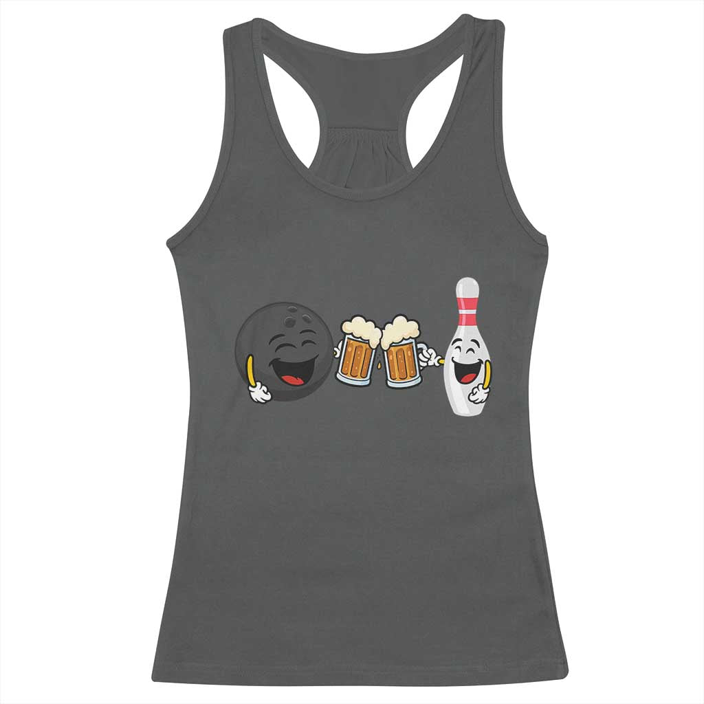 Funny Bowling And Beer Lover Gift Racerback Tank Top - Wonder Print Shop