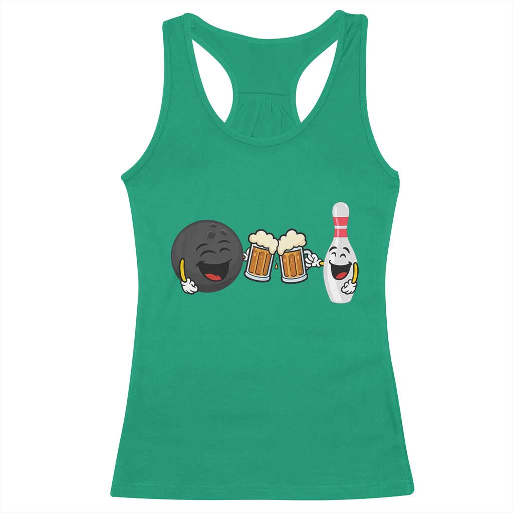 Funny Bowling And Beer Lover Gift Racerback Tank Top - Wonder Print Shop