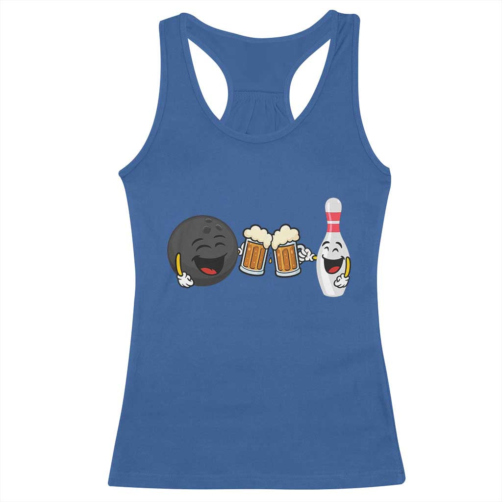 Funny Bowling And Beer Lover Gift Racerback Tank Top - Wonder Print Shop