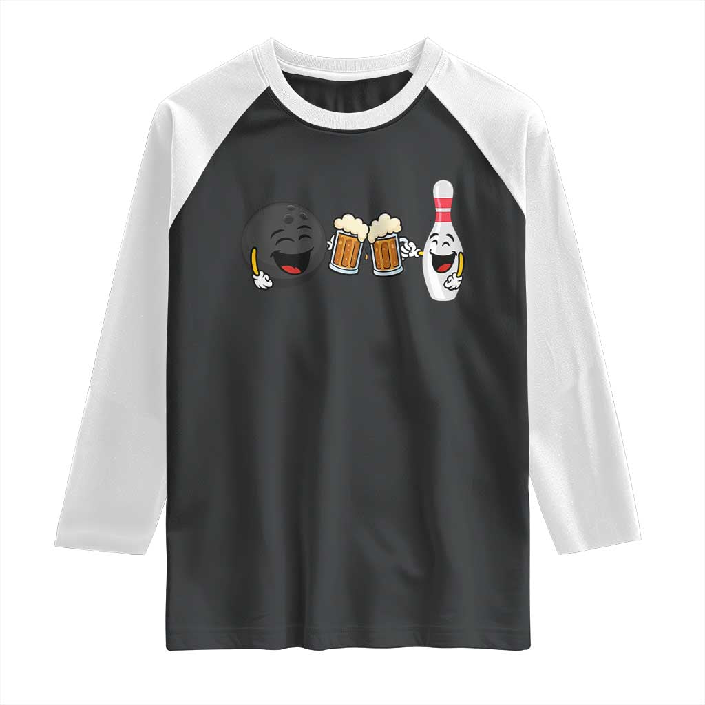Funny Bowling And Beer Lover Gift Raglan Shirt - Wonder Print Shop