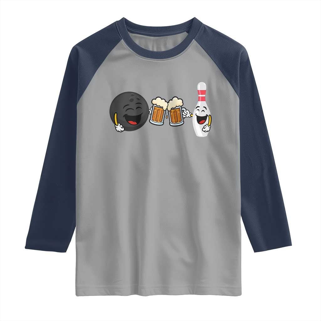 Funny Bowling And Beer Lover Gift Raglan Shirt - Wonder Print Shop