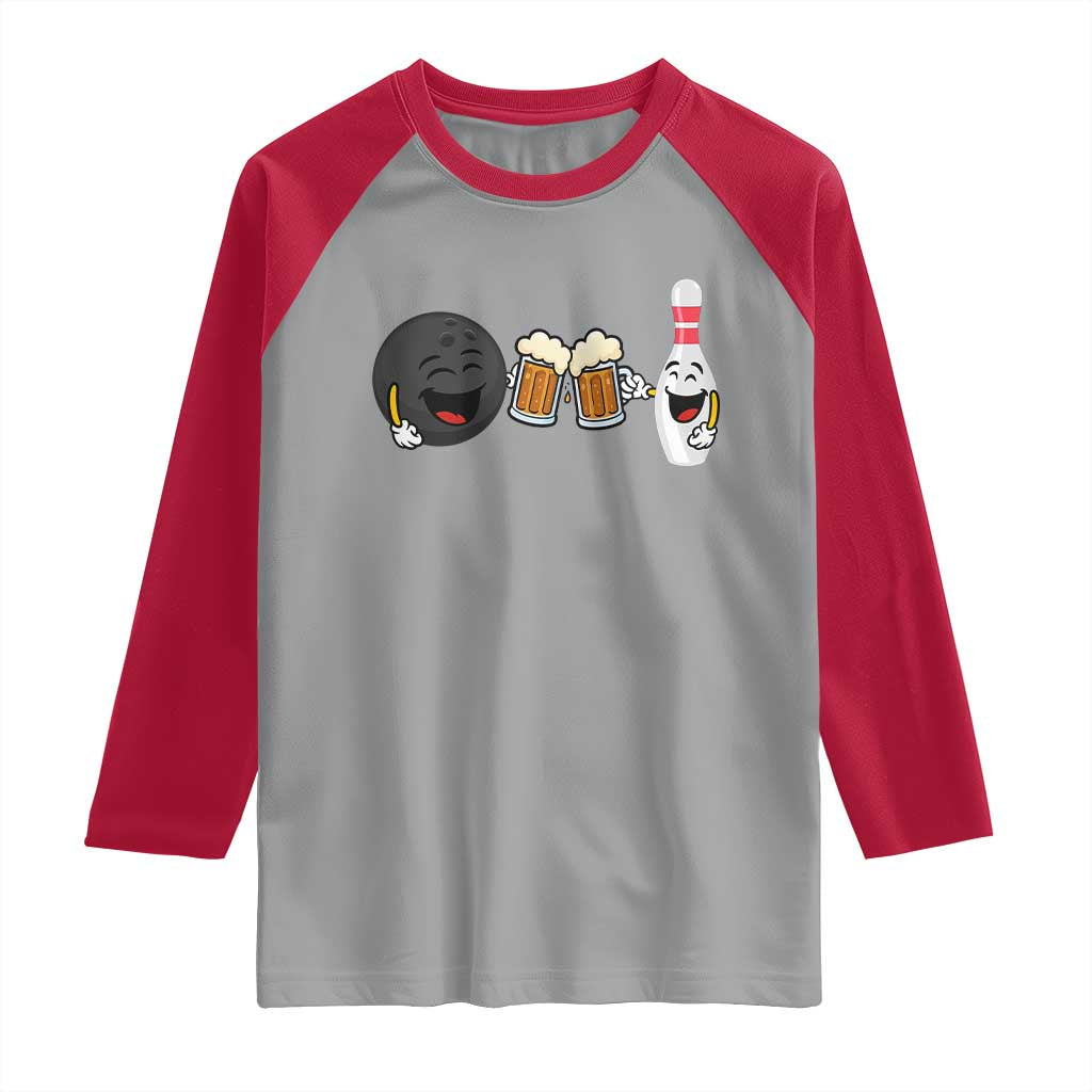 Funny Bowling And Beer Lover Gift Raglan Shirt - Wonder Print Shop