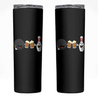 Funny Bowling And Beer Lover Gift Skinny Tumbler - Wonder Print Shop