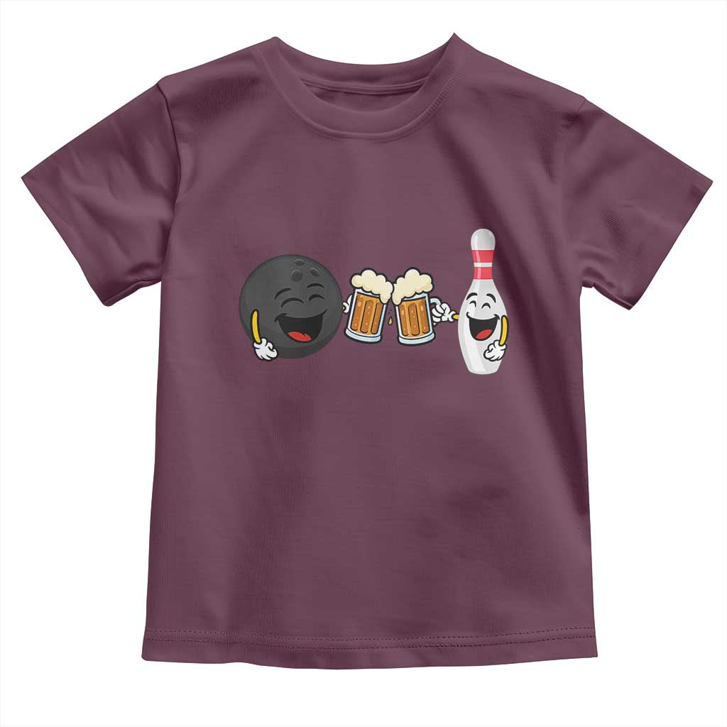 Funny Bowling And Beer Lover Gift Toddler T Shirt - Wonder Print Shop