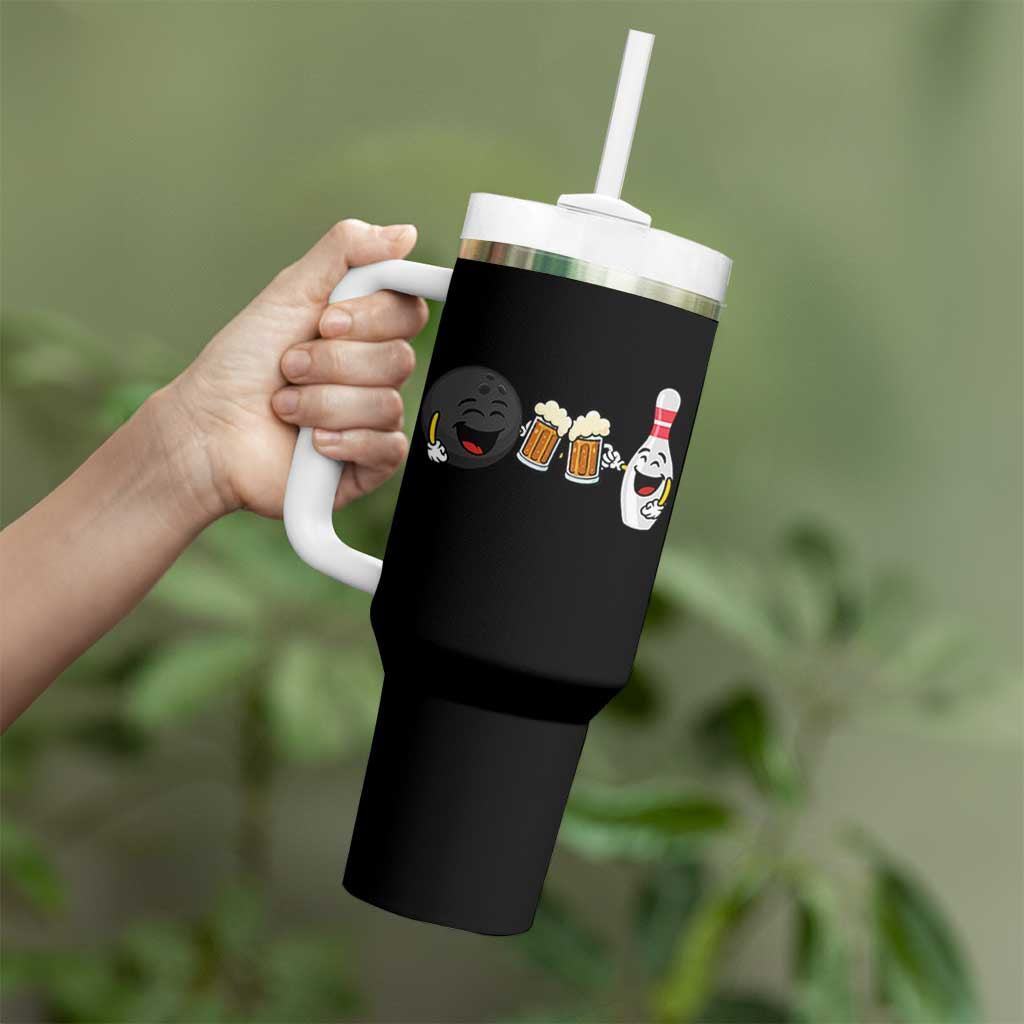 Funny Bowling And Beer Lover Gift Tumbler With Handle - Wonder Print Shop