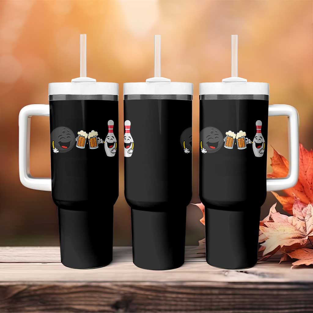 Funny Bowling And Beer Lover Gift Tumbler With Handle - Wonder Print Shop