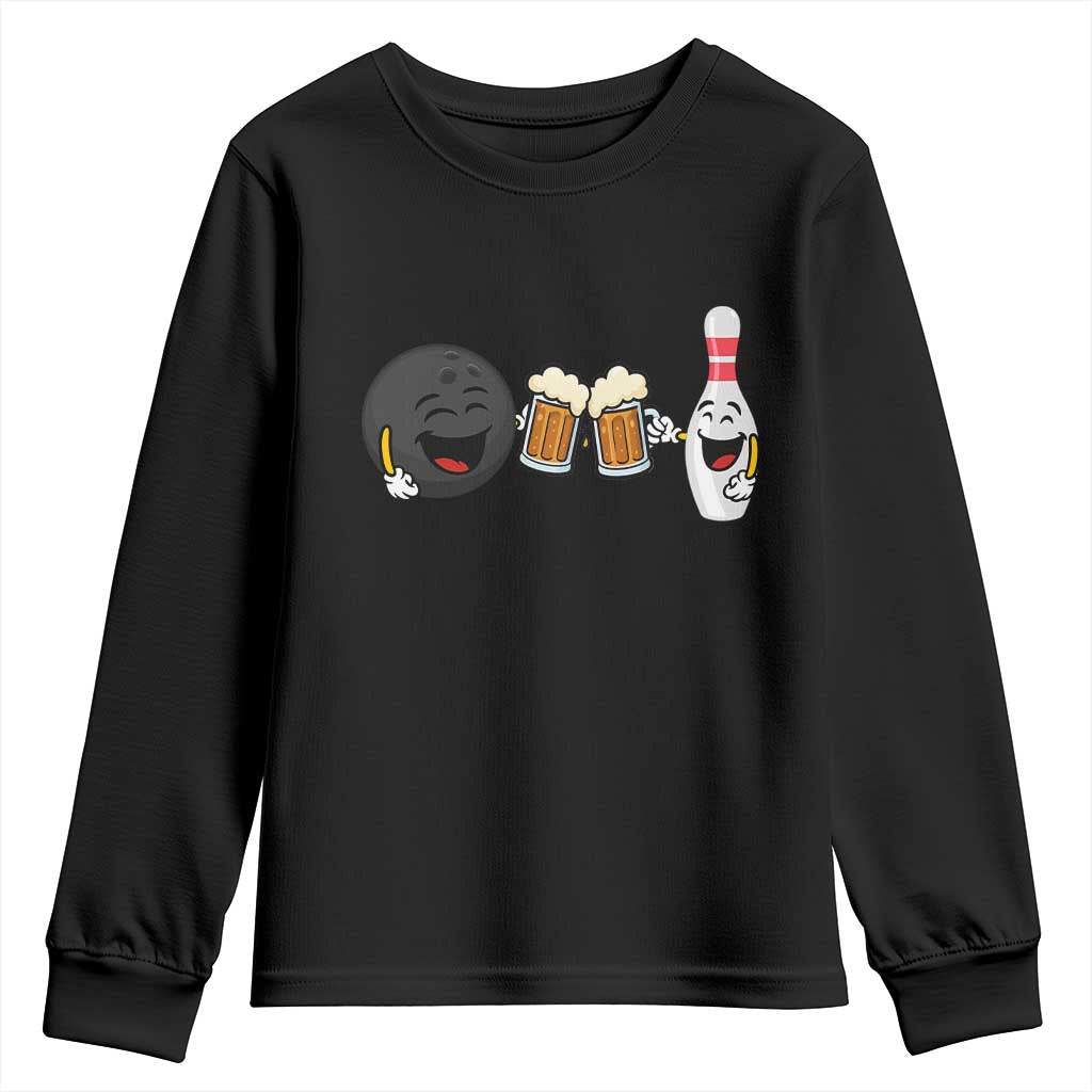 Funny Bowling And Beer Lover Gift Youth Sweatshirt - Wonder Print Shop