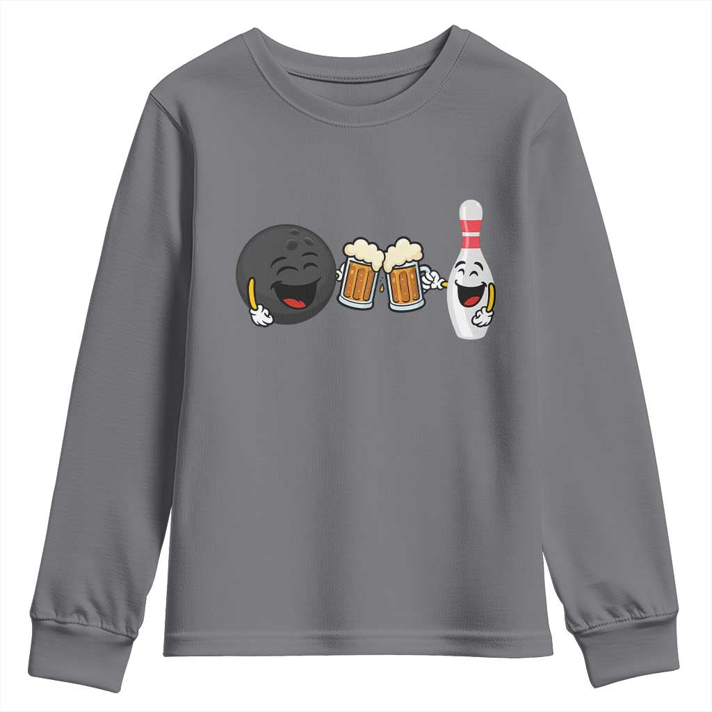 Funny Bowling And Beer Lover Gift Youth Sweatshirt - Wonder Print Shop