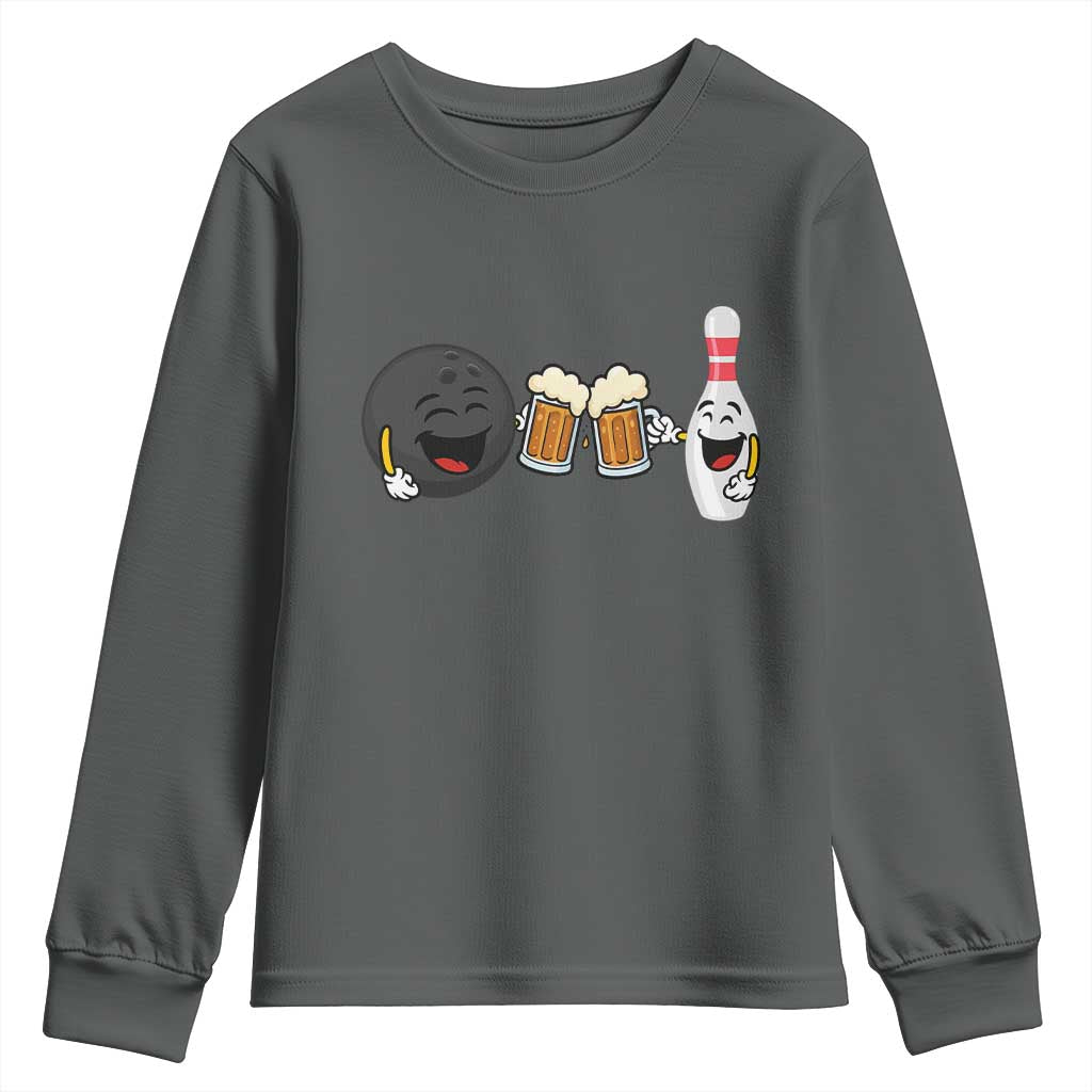 Funny Bowling And Beer Lover Gift Youth Sweatshirt - Wonder Print Shop
