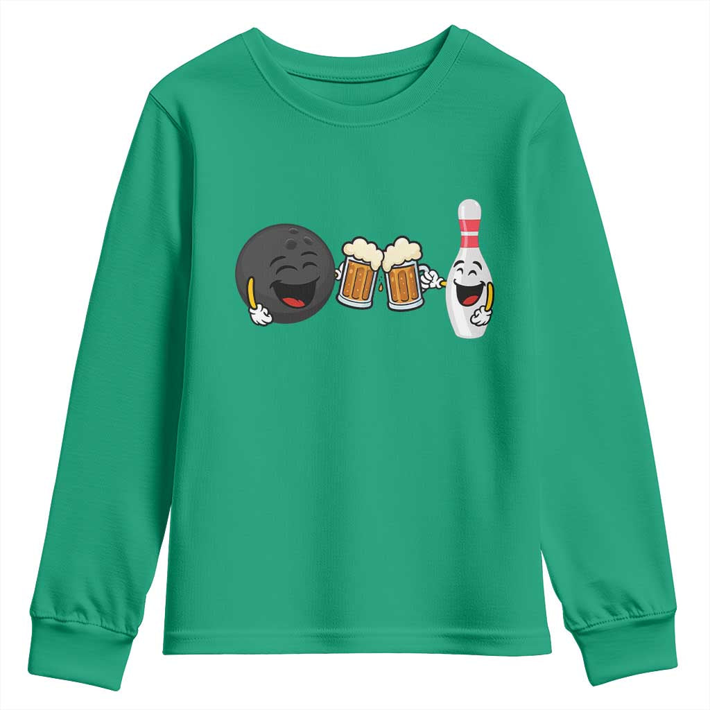 Funny Bowling And Beer Lover Gift Youth Sweatshirt - Wonder Print Shop