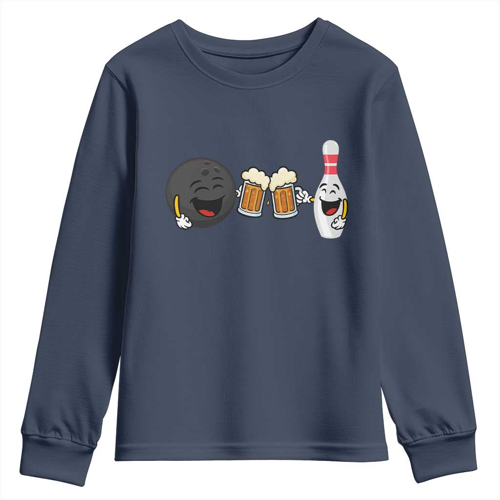 Funny Bowling And Beer Lover Gift Youth Sweatshirt - Wonder Print Shop