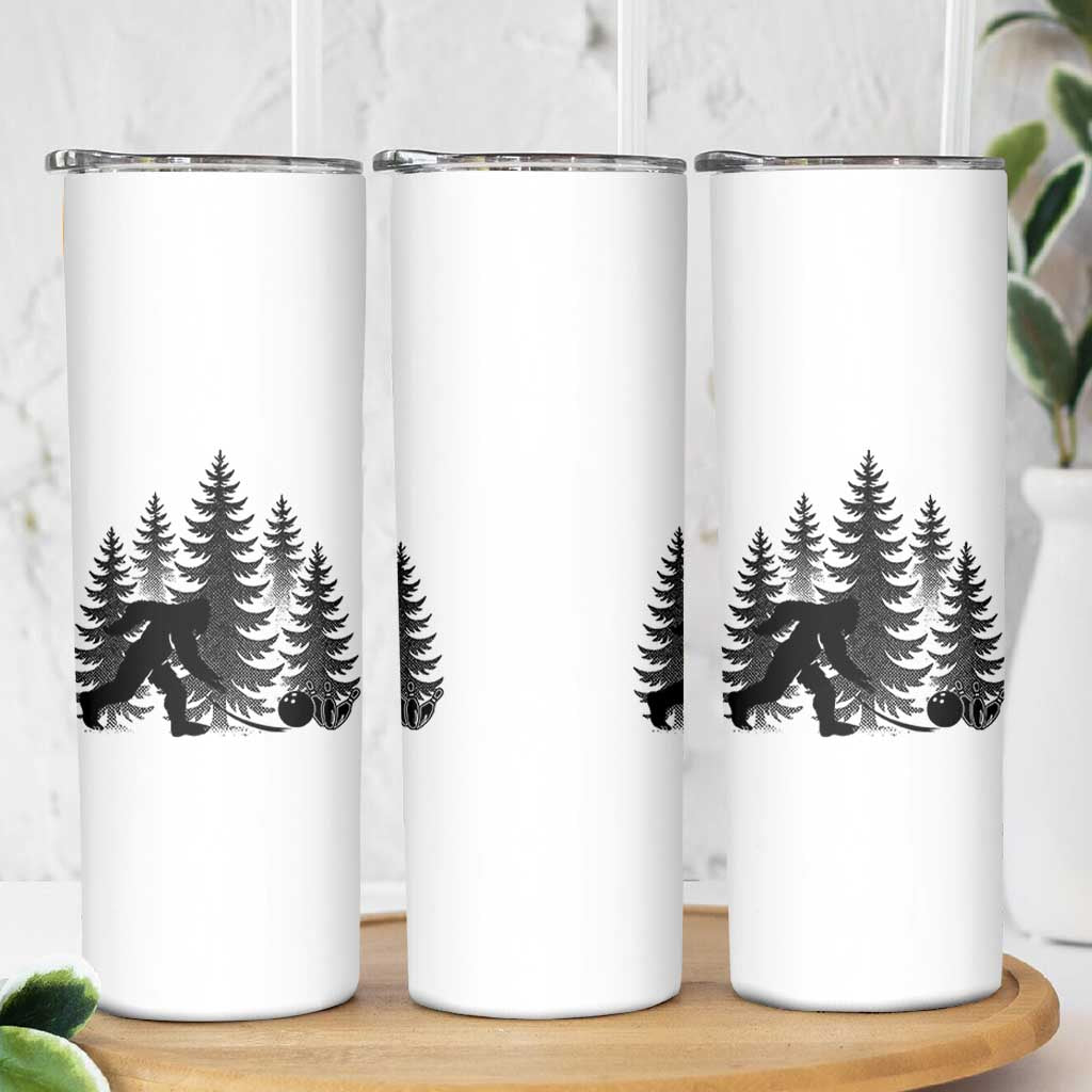 Funny Bigfoot Bowler Skinny Tumbler Bowling Strike Sports Lover Gift