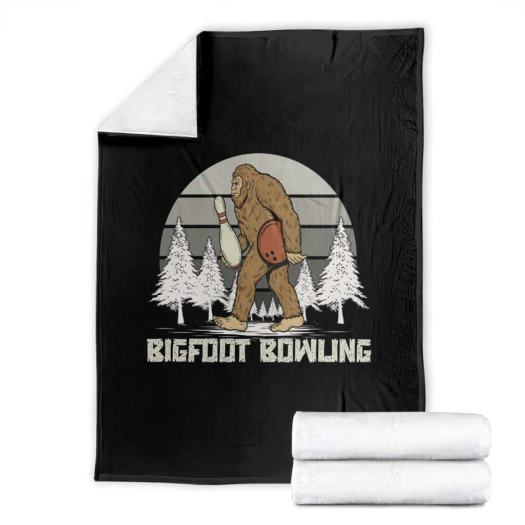 Funny Bigfoot Bowling Throw Blanket Gift For Bowler - Wonder Print Shop