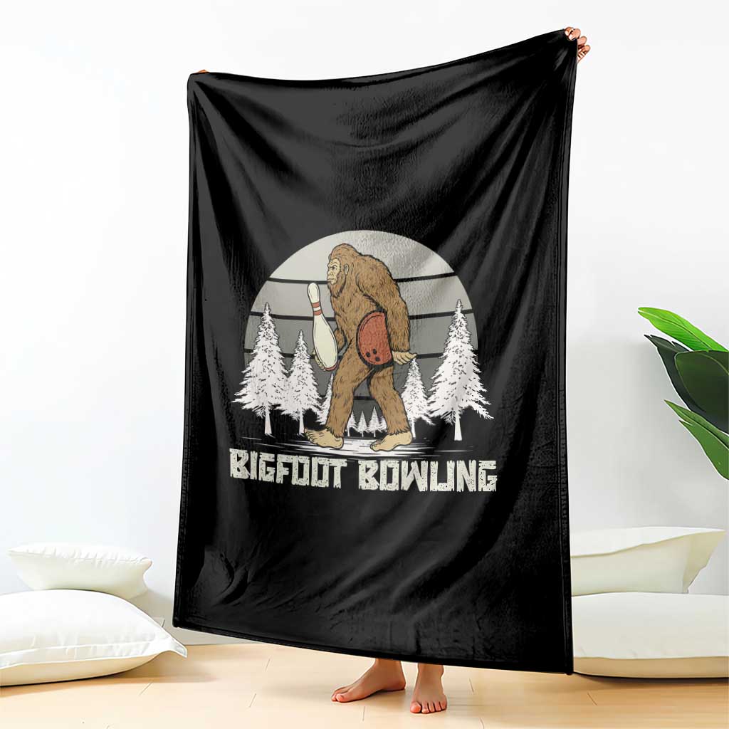 Funny Bigfoot Bowling Throw Blanket Gift For Bowler - Wonder Print Shop