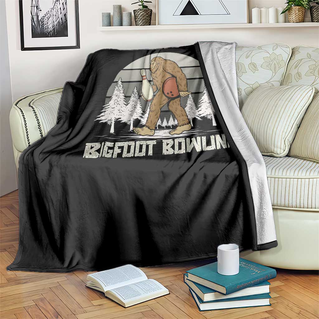 Funny Bigfoot Bowling Throw Blanket Gift For Bowler - Wonder Print Shop