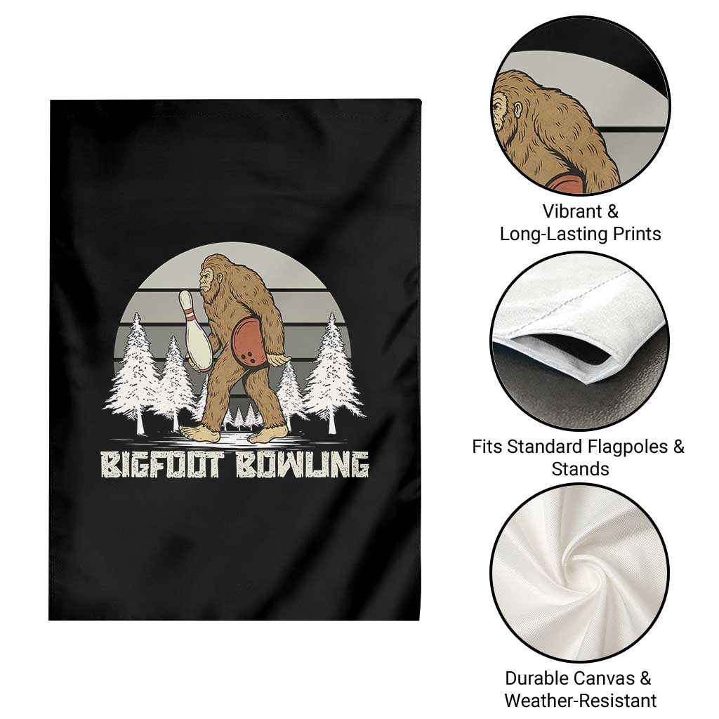 Funny Bigfoot Bowling Garden Flag Gift For Bowler - Wonder Print Shop