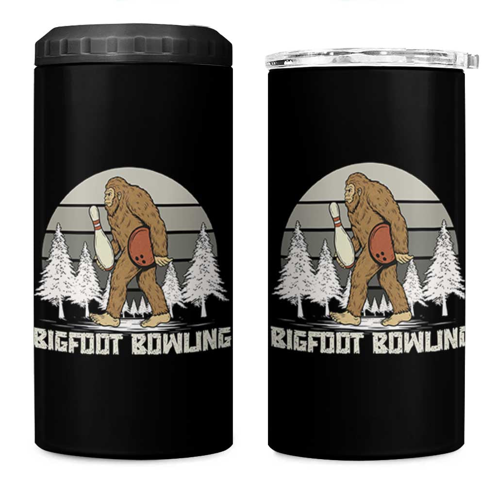 Funny Bigfoot Bowling 4 in 1 Can Cooler Tumbler Gift For Bowler - Wonder Print Shop