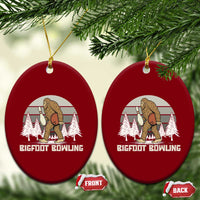 Funny Bigfoot Bowling Ceramic Ornament Gift For Bowler - Wonder Print Shop