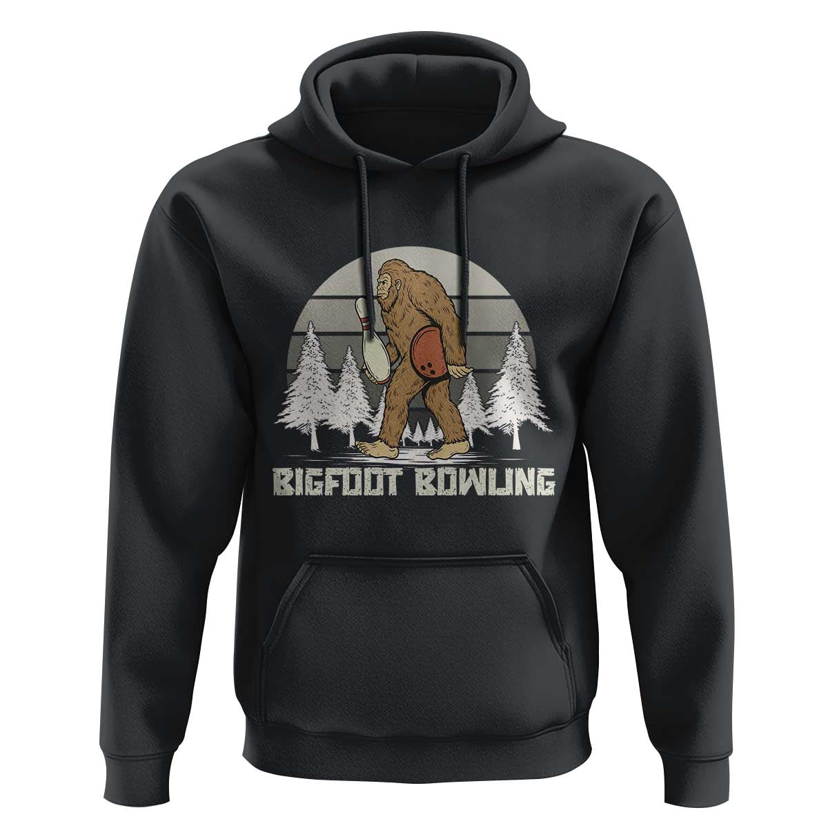 Funny Bigfoot Bowling Hoodie Gift For Bowler - Wonder Print Shop
