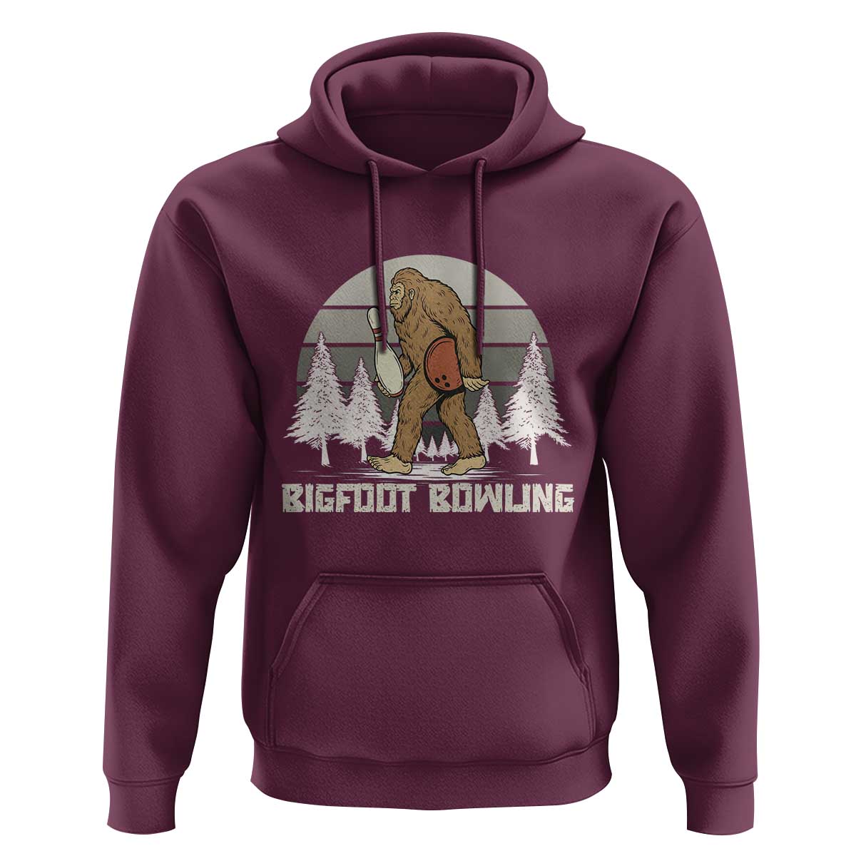 Funny Bigfoot Bowling Hoodie Gift For Bowler - Wonder Print Shop