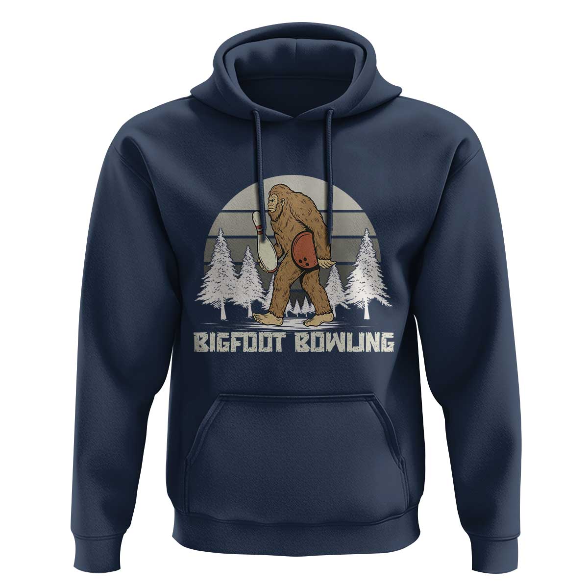 Funny Bigfoot Bowling Hoodie Gift For Bowler - Wonder Print Shop