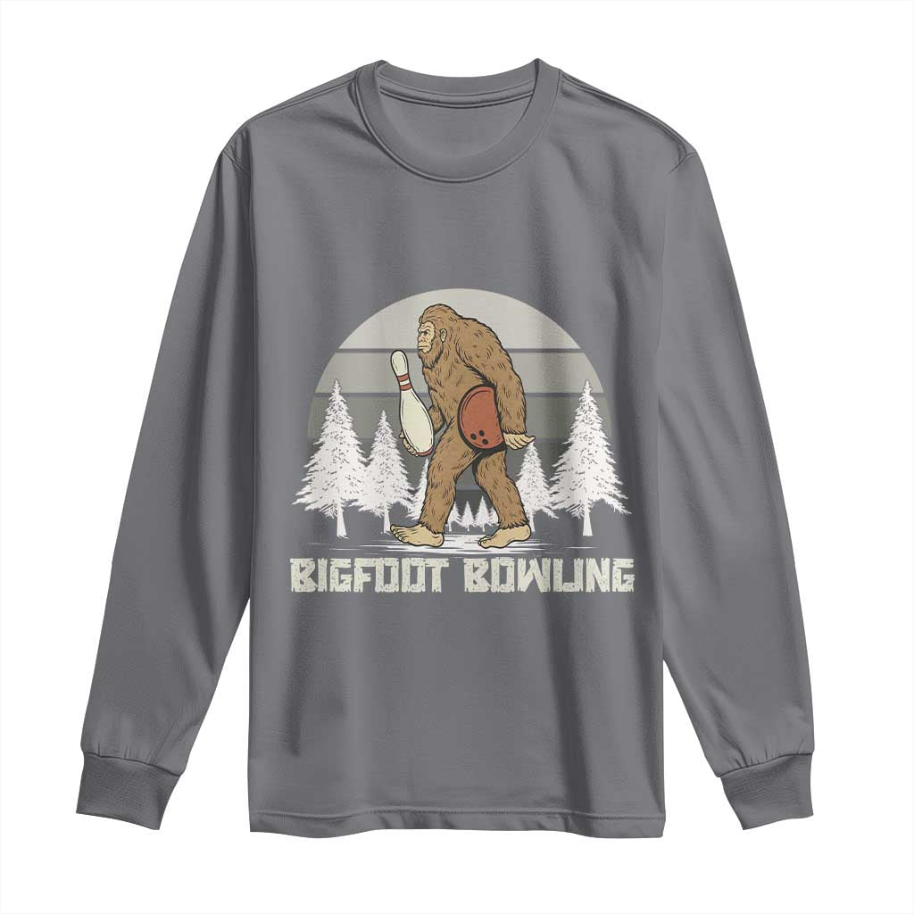 Funny Bigfoot Bowling Long Sleeve Shirt Gift For Bowler - Wonder Print Shop