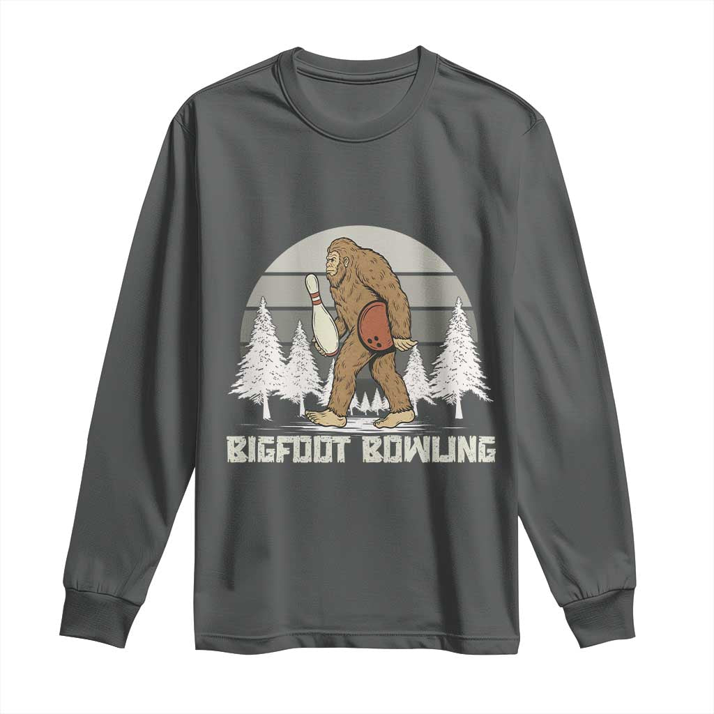 Funny Bigfoot Bowling Long Sleeve Shirt Gift For Bowler - Wonder Print Shop
