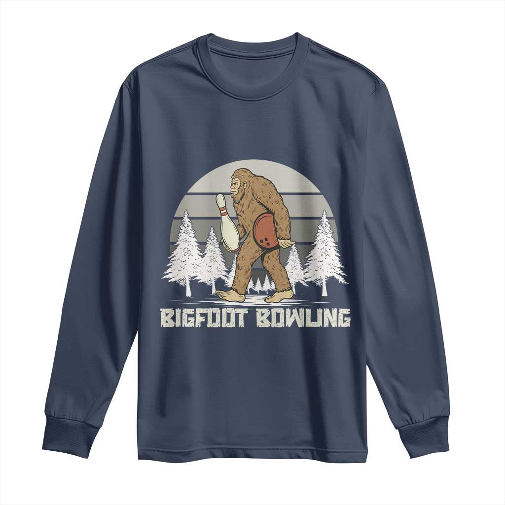 Funny Bigfoot Bowling Long Sleeve Shirt Gift For Bowler - Wonder Print Shop